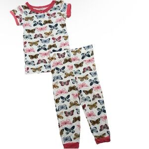 Milkberry Baby Girl 2 Piece Bamboo Pajama Set Size 12 Months Short Sleeve